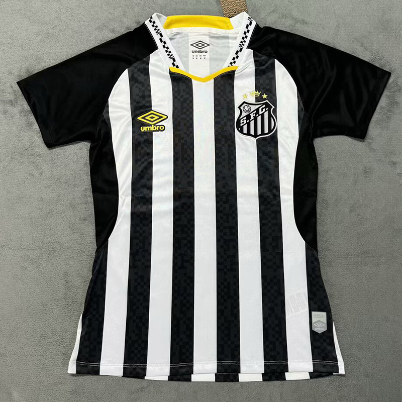 AAA Quality Santos Woman 25/26 Away Black/White Soccer Jersey